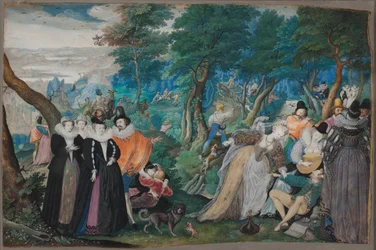 Een feest in de Open Lucht. Allegorie op Huwelijksliefde, ca. 1590-1595